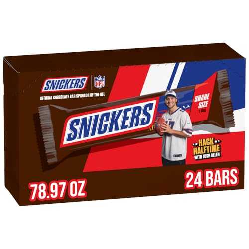 SNICKERS フルサイズ バルクミルクチョコレートキャンディーバー、1.86オンスバー、48カラットボックス Snickers Milk Chocolate Candy Bars - Individually Wrapped Share Size Chocolate Bar, 3.29 oz, Pack of 24 Bulk Box