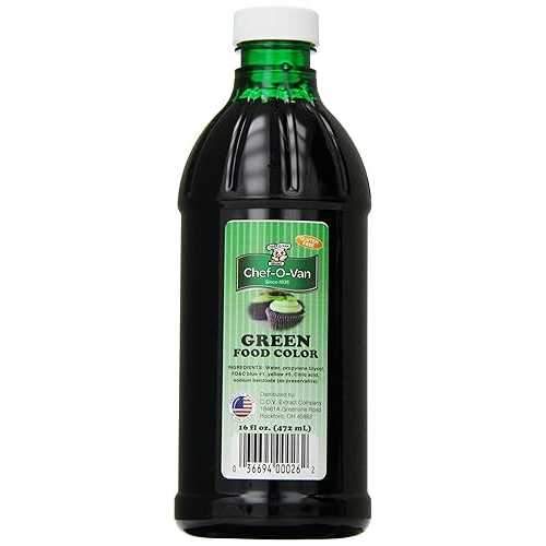 Chef-O-Van 食品着色料、グリーン、16 オンス Chef O Van Chef-O-Van Food Coloring, Green, 16 Ounce