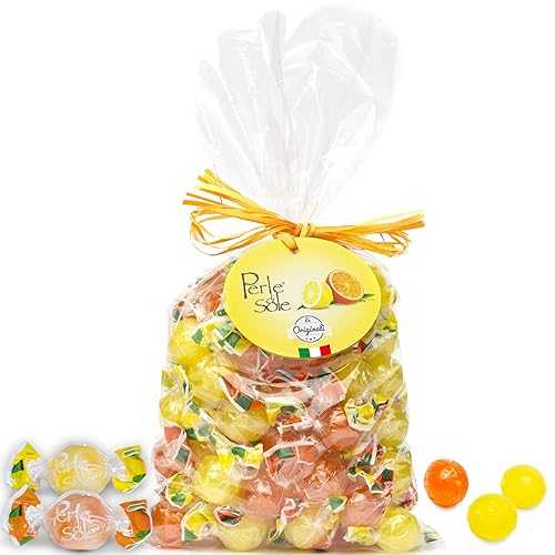 ??? ? ?? ???? ??? ?? - ?? ???? ??? ?? ??? & ?? ??? (498.95g | 500g) ???? ?? ?? ?? - ???? ?? Perle di Sole Italian Hard Candy - Assorted Orange & Lemon Drops with