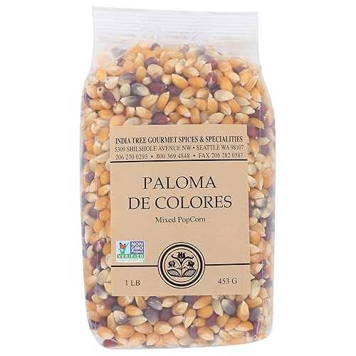 インディアツリー レインボーポップコーン (パロマ デ カラーズ) 1 ポンド India Tree Paloma de Colores Popcorn, 1 lb