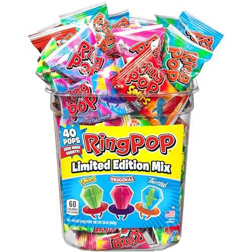リングポップハードキャンディポップ、バラエティパック、40個 Ring Pop Hard Candy Pops, Variety Pack, 560 grams, 40 Count