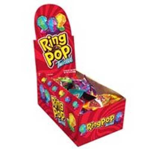 トップスリングポップ ツイストフルーツポップキャンディ - 24個/パック Topps Ring pop Twisted Fruit pop Candy - 24 Pieces/Pack