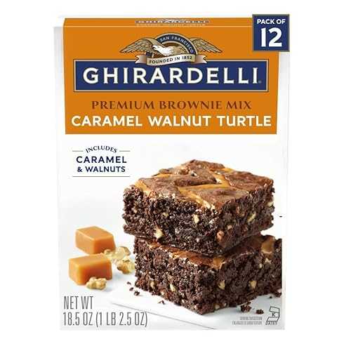 ギラデリ チョコレート キャラメル タートル ブラウニー ミックス、18.5オンス箱 (12個パック) GHIRARDELLI Caramel Walnut Turtle Brownie Mix, 18.5-Ounce (Pack of 12)