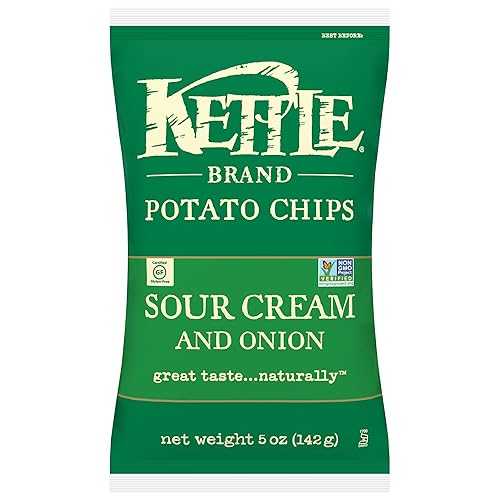 Kettle Brand ポテトチップス、サワークリーム＆オニオン、5 オンス (15 個パック) Kettle Brand Sour Cream and Onion Potato Chips 5 Ounces (Case of 15)