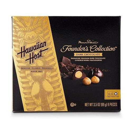 ハワイアンホストチョコレート ダークチョコレートマカダミアナッツ、3.5オンス箱（4個パック） HAWAIIAN HOST CHOCOLATES Dark Chocolate Macadamia Nuts, 3.5-Ounce Boxes (Pack of 4)