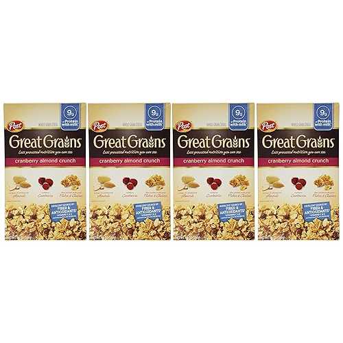 グレート グレーンズ クランベリー アーモンド クランチ、14 オンス (4 個パック) Great Grains Cranberry Almond Crunch, 14-Ounce (Pack of 4)