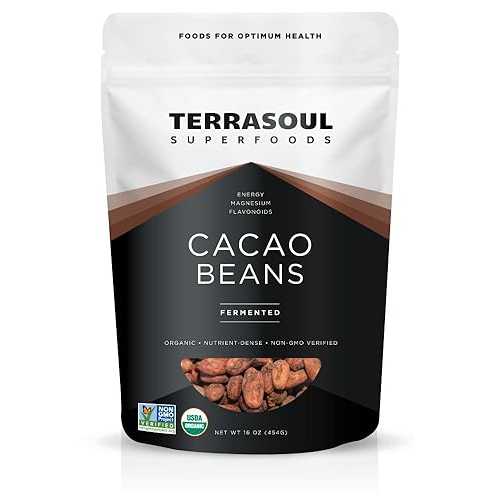 Terrasoul Superfoods 生のオーガニッククリオロカカオ豆、1ポンド Terrasoul Superfoods Raw Organic Criollo Cacao Beans, 16 Oz, Raw Chocolate Goodness for Baking, Snacking, and Homemade Chocolate Creations