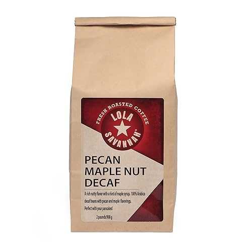 Lola Savannah Pecan Maple Nut Flavored Whole Bean Decaf Coffee, 2lb