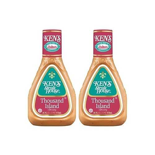 16.0 オンス (2 個パック)、ケンズ ステーキハウス サウザンド アイランド サラダ ドレッシング 16 オンス Ken's Steak House Thousand Island Dressing (Thousand Island, 16 Fl Oz (Pack of 2))画像