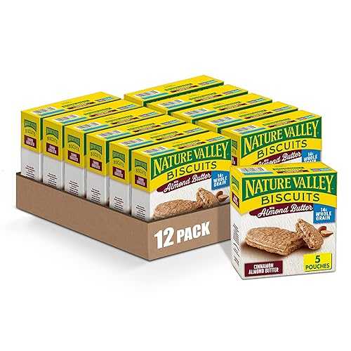 Nature Valley ビスケットサンドイッチ、アーモンドバター、1.35 オンス、5 カラット (12 個パック) Nature Valley Biscuit Sandwiches, Almond Butter, 5 ct, 6.75 OZ (Pack of 12)