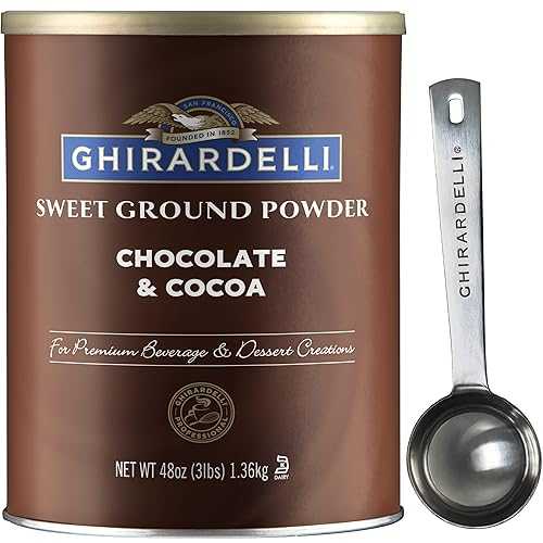 ギラデリ - スイート グラウンド チョコレート & ココア グルメ パウダー 3 ポンド ギラデリ 刻印入り バリスタ スプーン付き Ghirardelli Chocolate Company Sweet Ground Chocolate & Cocoa Gourmet Powder 3 lbs with Ghirardelli Stamped