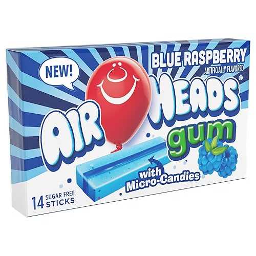 Airheads ブルー ラズベリー シュガーフリー ガム スティック、1 パックあたり 14 個 -- 1 ケースあたり 144 個。 Airheads Candy Sugar-Free Chewing Gum with Xylitol, Blue Raspberry, 14 Sticks (Pack of 12)