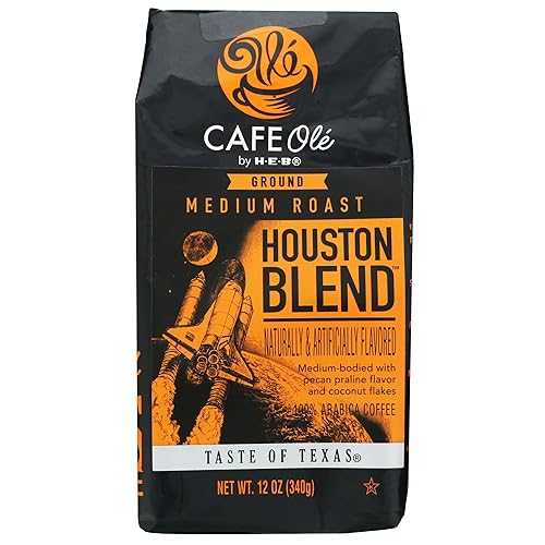 ヒューストン ブレンド ミディアム ロースト グラウンド コーヒー (ピーカン プラリネとココナッツ) (3 パック) Cafe Ole Houston Blend Medium Roast Ground Coffee (pecan praline and coconut) (3 Pack)