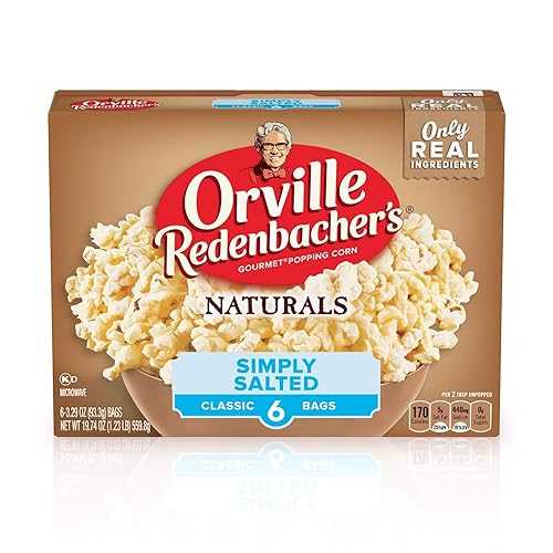 単純な塩味、Orville Redenbacher's Naturals 単純な塩味の電子レンジポップコーン、6 個 (6 個パック) Orville Redenbacher's Orville Redenbacher’s Microwave Popcorn, Naturals Simply Salted Flavor, 3g Fiber Per Serving, 3.29 oz.,