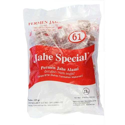 Jahe Spesial 61 Permen - 天然ベタつかないジンジャーキャンディー、4.4オンス (3個パック) Jahe 61 Jahe Spesial 61 Permen - Natural not-Sticky Ginger Candy, 4.4 Oz (Pack of 3)