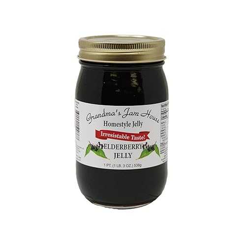 ホームスタイル エルダーベリー ゼリー - 1 パイント - おばあちゃんのジャム ハウス Homestyle Elderberry Jelly - One Pint - Grandma's Jam House