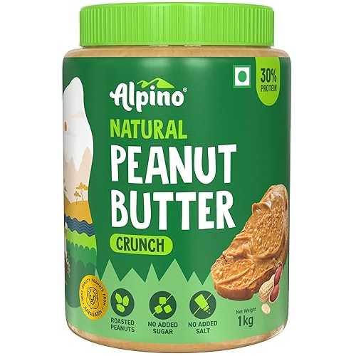 アルピノ ピーナッツバタークランチ 1 KG / 35 オンス | 100% ローストピーナッツを使用 | 砂糖不使用 | 塩分無添加 | 硬化油不使用 | 100% 非遺伝子組み換え | グルテンフリー | ビーガン | 35オンス（無糖クランチ） ALPINO Natural