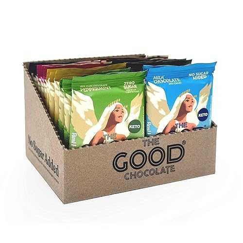 The Good Chocolate - ケトチョコレートバラエティパック、砂糖ゼロ、低純炭水化物スナック、低カロリーチョコレートキャンディーバラエティパック、6フレーバー、18スクエアファミリーパック The Good Chocolate - Keto Chocolate Variety Pack, Zero Sugar