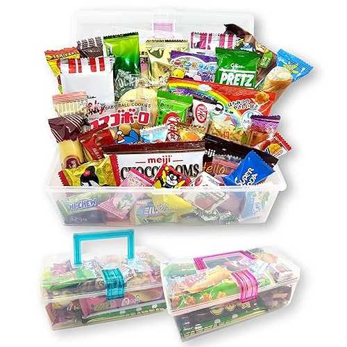 日本のスナック駄菓子詰め合わせギフトボックス 再利用可能なトートボックス 40 個 Tasty Kitchen Japanese Snacks Dagashi Assorted Gift Box in Reusable Tote Box 40 Pieces