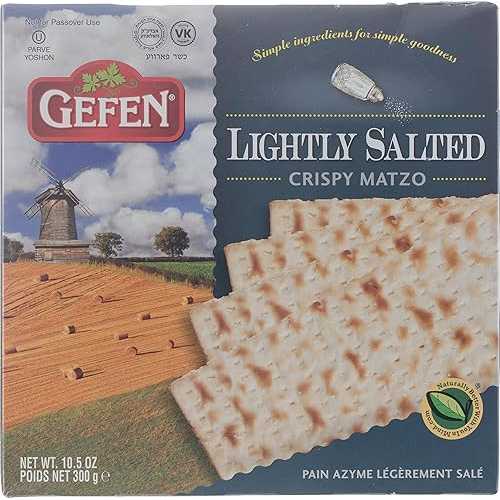 Gefen、軽く塩味のマッツォ、10.5オンス（3パック）伝統的なスタイルのマッツォ Gefen Lightly Salted Matzo, 11oz (3 Pack) Traditional Style Matzo | NOT FOR PASSOVER | Thin Crisp & Delicious