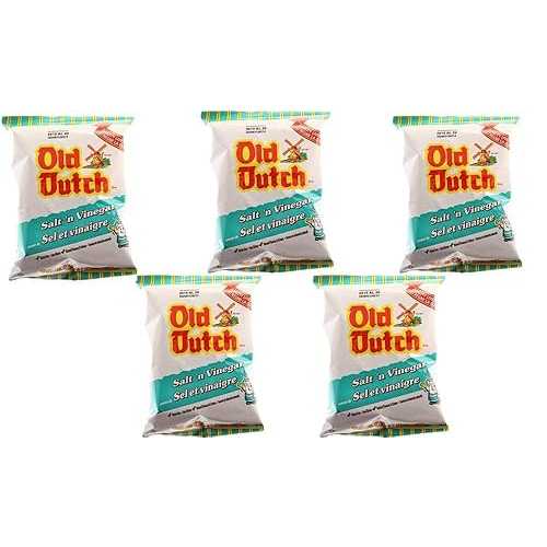 オールド ダッチ ポテトチップス 5 袋 (5 x 40g / 1.4oz) バンドル {カナダから輸入} (塩 & 酢) Old Dutch Chips 5 Bags of Old Dutch Potato Chips (5 x 40g / 1.4oz) Bundle {Imported from Canada} (Salt & Vinegar)