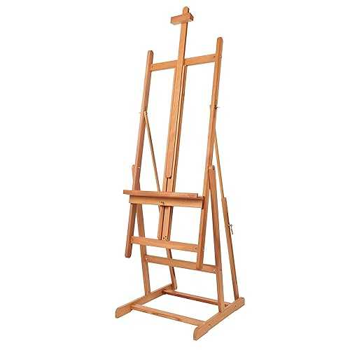 Mabef M/08 Studio Easel, Oiled Beechwood Convertible H-Frame Easel (Fits Canvases up to 71″) for Oil, Acrylic, Watercolor, Pastel
