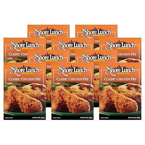 ショアランチ ブレッドミックス クラシックフライドチキン、9オンス (10個パック) Shore Lunch Breading Mix Classic Fried Chicken, 9 oz (Pack of 10)