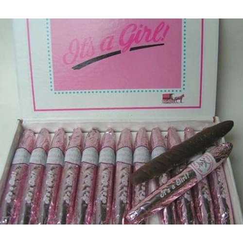 It's a Girl ピンク チョコレート シガー - 24 個入りボックス FavorOnline It's a Girl Pink Chocolate Cigars - Box of 24