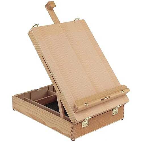 イーゼル Creative Mark Soho Urban Artist Sketch Box and Table Easel - Portable, Multi Media, Adjustable Angle with Storage Compartments - Oiled Beech Wood