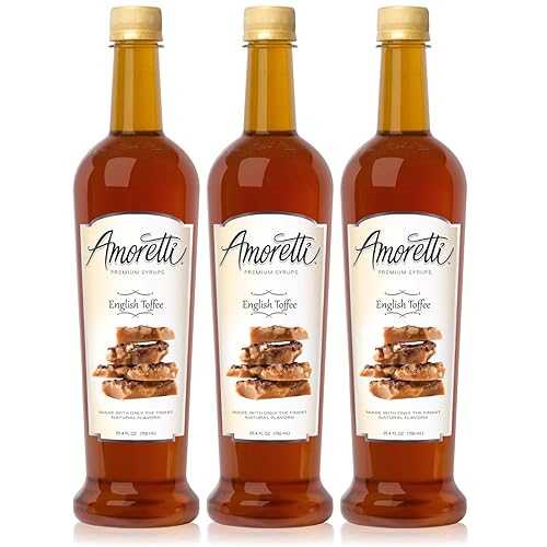 アモレッティ プレミアム イングリッシュ トフィー シロップ 750ml 3本パック Amoretti Premium English Toffee Syrup 750ml 3 Pack