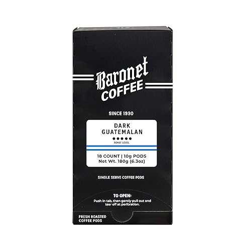 Baronet Coffee Pods [French Roast Kenya-54 Pods] Single Cup Use, Like Senseo [3 Boxes of 18 Single Serve 10 Gram] Regular Strength [Dark French Roast Kenya]