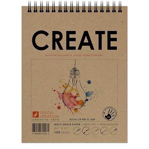 Design Ideation Create. Wire Bound Sketchbook. Top Spine. Multi-Media. (8.5\