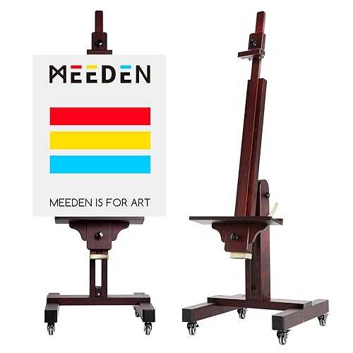 MEEDEN Heavy Duty Painting Easel: Professional Solid Beechwood Large Easel Holds Canvas Art up to 71” High - Tilts Flat Easily Wooden Floor Easel for Adult Artist Beginners Art Studios|Glomarket