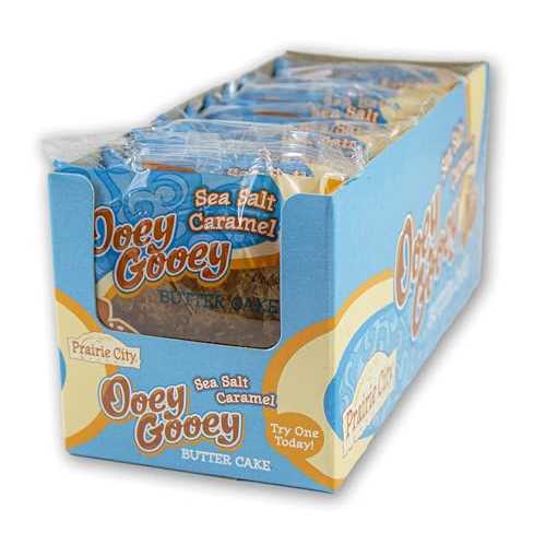 プレーリー シティ ベーカリー シー ソルト キャラメル ウーイー ネバネバ バター ケーキ、1 箱、10 個 Prairie City Bakery Sea Salt Caramel Ooey Gooey Butter Cake, 1 Box, 10 Cakes