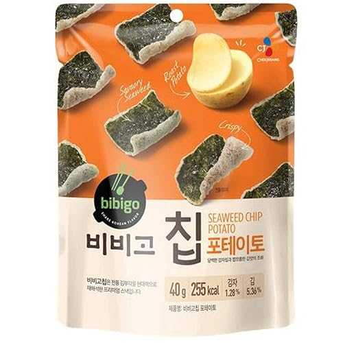 Bibigo の海藻クリスプ、1.41 オンス (10 パック)、薄くてクリスピーなチップス (ポテト) Bibigo's Seaweed Crisps, 1.41-ounce (10-Pack), Thin & Crispy Chips (Potato)