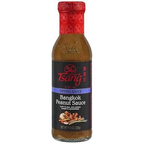 House of Tsang バンコク ピーナッツ ソース、11.5 オンス ボトル (6 個パック) House of Tsang Bangkok Peanut Sauce 11.50 Ounces (Case of 6)