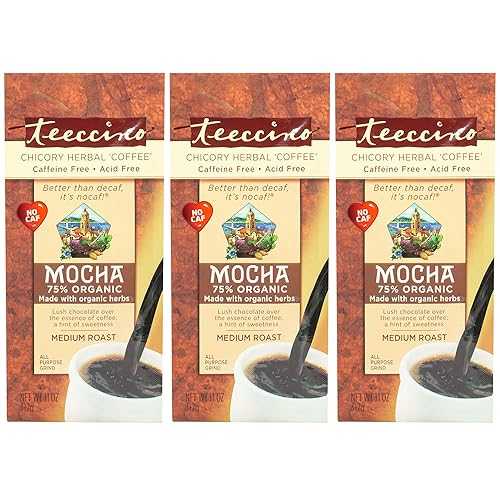 Teeccino ハーブコーヒー、地中海モカ、11 オンス (3 個パック) Teeccino Herbal Coffee, Mediterranean Mocha, 11 Ounce (Pack of 3)