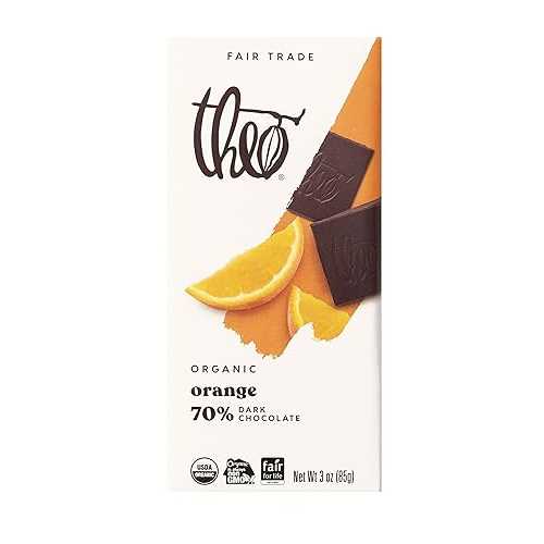 テオ チョコレート オレンジ オーガニック ダーク チョコレート バー、カカオ 70%、12 パック | ビーガン、フェアトレード Theo Chocolate Orange Organic Dark Chocolate Bar, 70% Cacao, 12 Pack | Vegan, Fair Trade