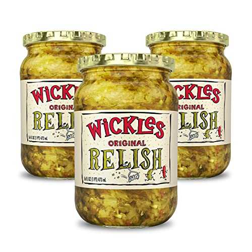 ウィックルズ オリジナル レリッシュ (16 液量オンス (3 個パック)) Wickles Pickles Original Relish (3 Pack) - Hot & Sweet Relish - Wickedly Delicious Sweet & Spicy Pickle Relish (16 oz Each)