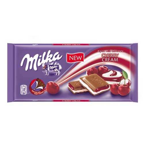 ミルカ チェリークリームチョコレートバー 100g (10個入り) Kraft Milka Cherry Cream Chocolate Bar 100g (10-pack)