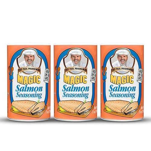 ポール・プリュドムシェフのマジックサーモンシーズニング 7オンス 3パック Chef Paul Prudhomme's Salmon Magic Seasoning, With Herbs & Spices, Seafood for Cooking, Fish Blend, Kosher & Halal Certified, 7 oz, 3-Pack画像