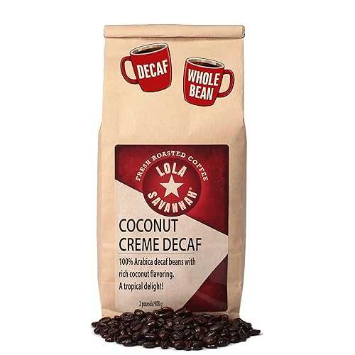 Lola Savannah Coconut Cr・・me Whole Bean Decaf Coffee, 2lb