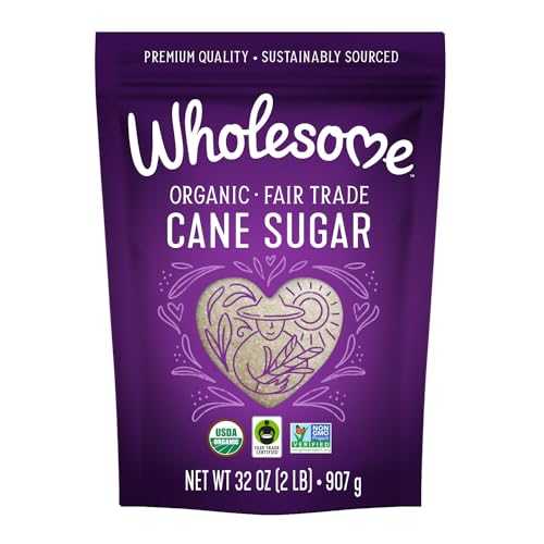 Wholesome Sweeteners オーガニック ミルド シュガー、未精製、2 ポンド Wholesome Sweeteners 32-Ounce Organic Cane Sugar, Fair Trade, Non GMO, Gluten Free, Pure & Vegan, for Baking and Sweetening, 1 Pack