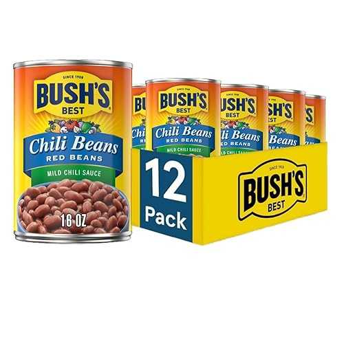 BUSH'S BEST 16 oz Canned Mild Red Chili Beans, Source of Plant Based Protein and Fiber, Low Fat, Gluten Free, (Pack of 12)｜Glomarket 10,004円