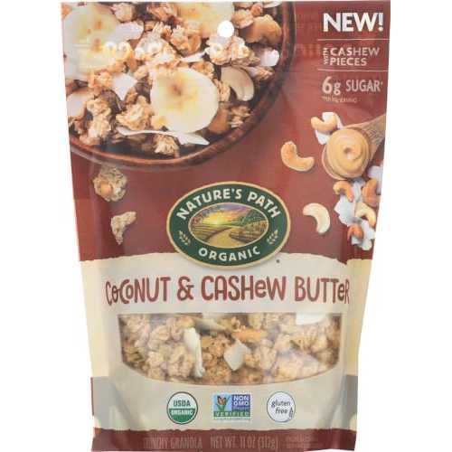 Nature's Path グルテンフリー クランチー グラノーラ - ココナッツ & カシュー バター 11 オンス (2個入り) Nature's Path Gluten Free Crunchy Granola - Coconut & Cashew Butter 11 oz. (Pack of 2)