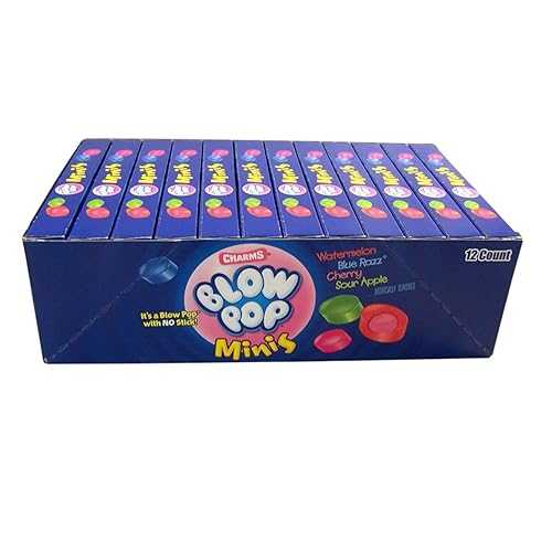 チャームズ ブロウ ポップス ミニ シアター ボックス、3.5 オンス (12 個パック) Charms Blow Pops Minis Theater Box, 3.5 oz (Pack of 12)