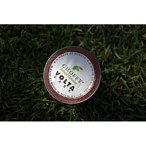 Choffy、ボルタ ダーク、醸造チョコレート シングル サーブ カップ、ココア、ダーク ロースト Choffy Brewed Chocolate Cacao Volta Dark Flavor - 12 Count Single Serve Cups, Cocoa, Dark Roast, Antioxidants, Caffeine Free, Healthy St