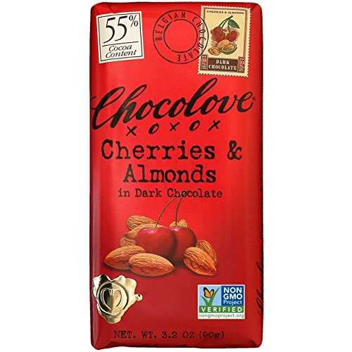 Chocolove、チェリーとアーモンドのダークチョコレート、3.2オンス (12カウント) Chocolove Cherries & Almonds in Dark Chocolate, Non-GMO, 3.2 Oz (Pack of 12) 15,486円
