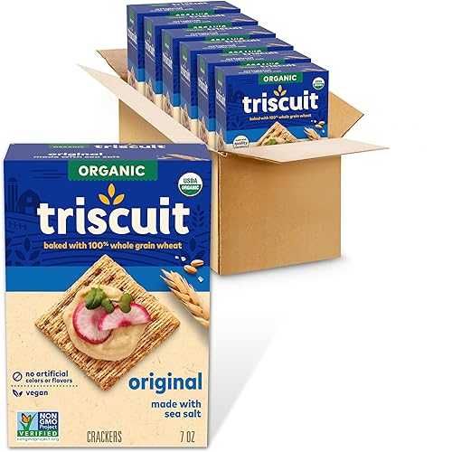 Triscuit ??? ???? ??? ? ???, ??? ???, ?? ??, ??? ?? ??, 6? - 198.4g ?? Triscuit Organic Original Whole Grain Wheat Crackers, Organic Crackers, Vegan Snacks, Bulk Lunch Snacks, 6 -