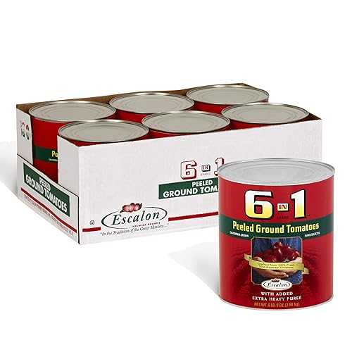 6 in 1 皮むきグラウンドトマト エクストラヘビーピューレ、105 オンス缶 (6 缶ケース) KraftHeinz 6 in 1 Peeled Ground Tomato Extra Heavy Puree, 6 lbs (Pack of 6)